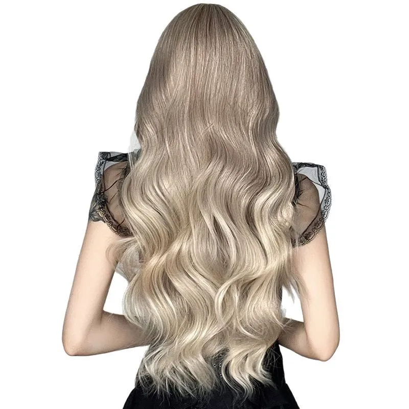 

Curly Hair Wig, Cream Brown Gradient Long Curly Hair Wig, Cosplay Party Natural Wig, Suitable for Women To Use