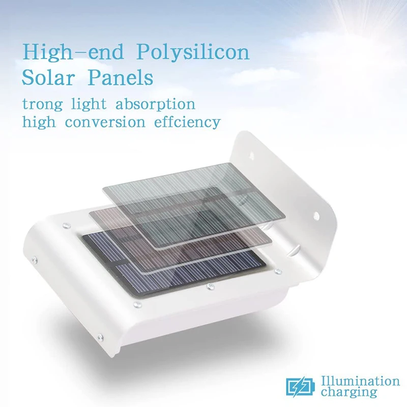 مصابيح حائط تعمل بالطاقة الشمسية مع مستشعر حركة ، مقاومة للماء IPX65 ، مصابيح شرفة خارجية للمنزل ، ممر ، فناء ، سطح ، ساحة ، 1