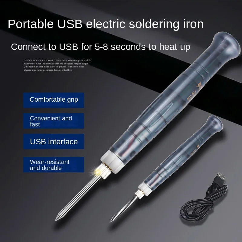 5V 8W  USB Connection Mini USB Soldering Iron Kit with Soldering Tips