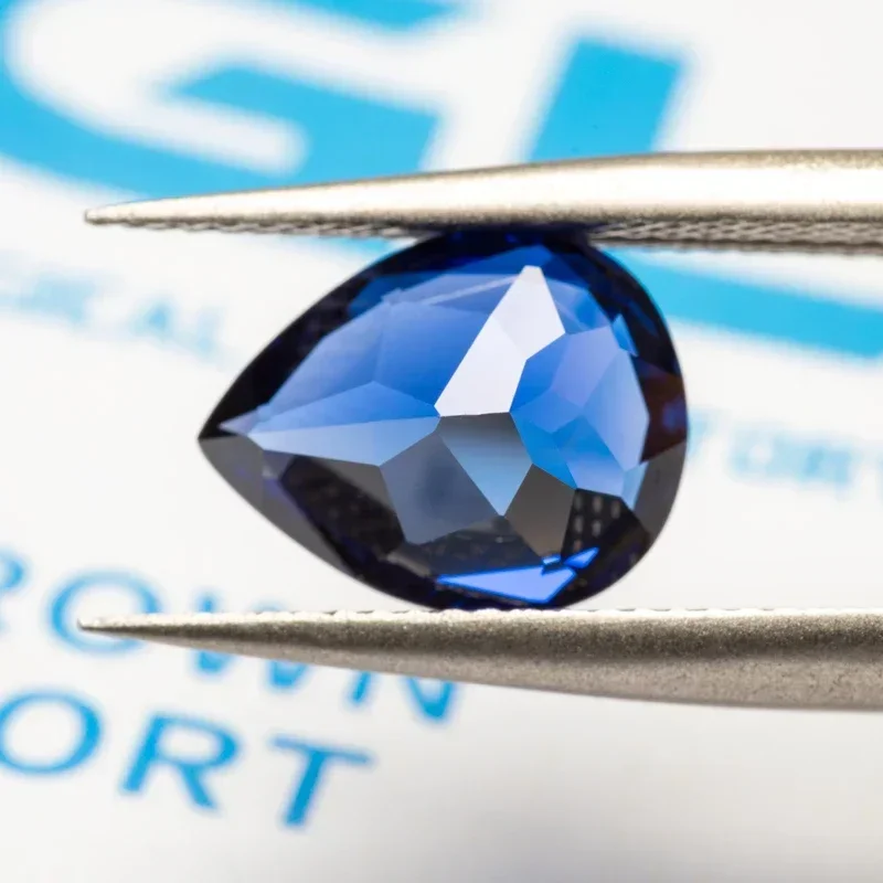 

NEW Lab Grown Sapphire Pear Shape Royal Blue Color for Charms Jewelry Making DIY Ring Necklace Earrings Main Materials Certifica