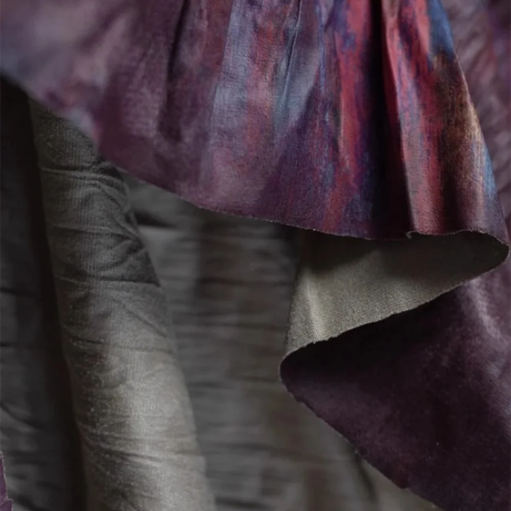 

Vintage Coating Pleated Fabric for Thin Purple Gray Shirt Skirt Apparel Sewing Fabrics Wholesale Cloth By The Meter Diy Sewing