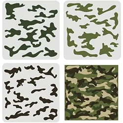 3 pcs Camo Stencil Kit 11.8x11.8inch Camo Stencils for Spray Paint Camouflage Pattern Stencils for Painting on Wood Fabric