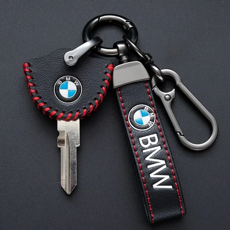 Leder-Autoschlüsselhülle für BMW F800GS C400X S1000rr R1200GSG310gs, Schutzhülle mit Schlüsselanhänger-Zubehör