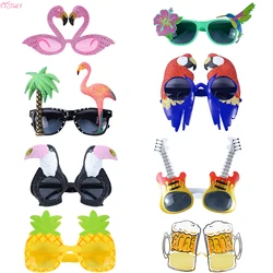 Hawaii Beach Party Pink Flamingo Party Pineapple Sunglasses Tropical Decorations Summer Luau Hawaiian Party Event Funny Glasses