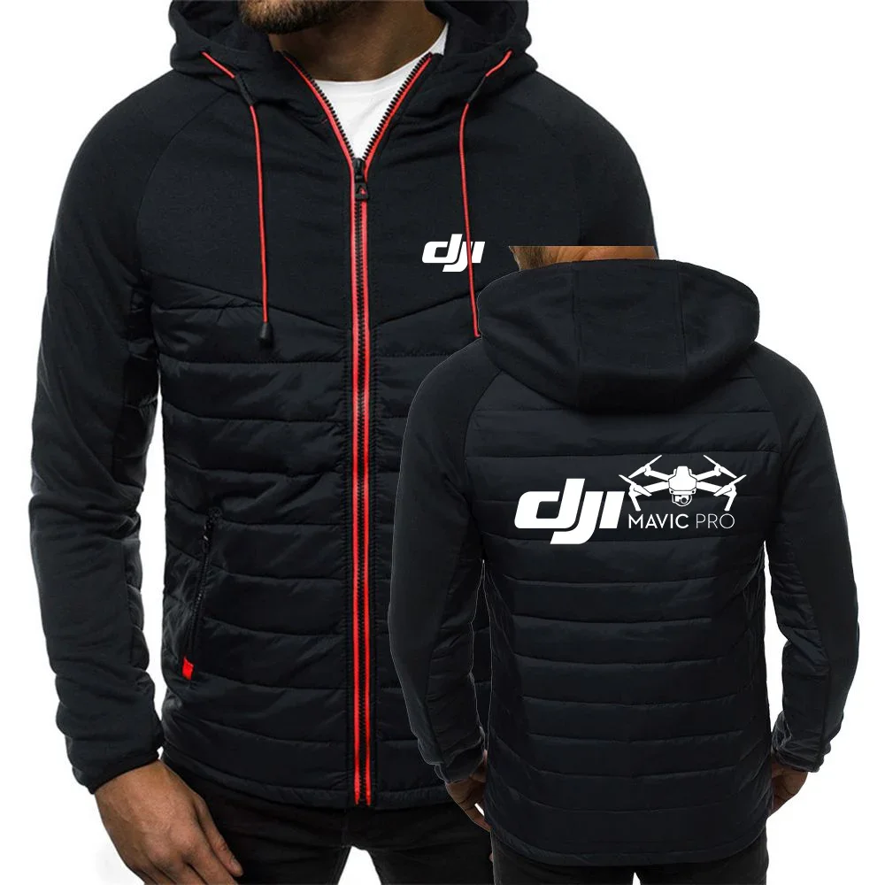 2024 Men Dji Professional Pilot Drone Autumn Designe Seven-color Cotton-padded Jacket Versatile Hooded Coats Printing Tops