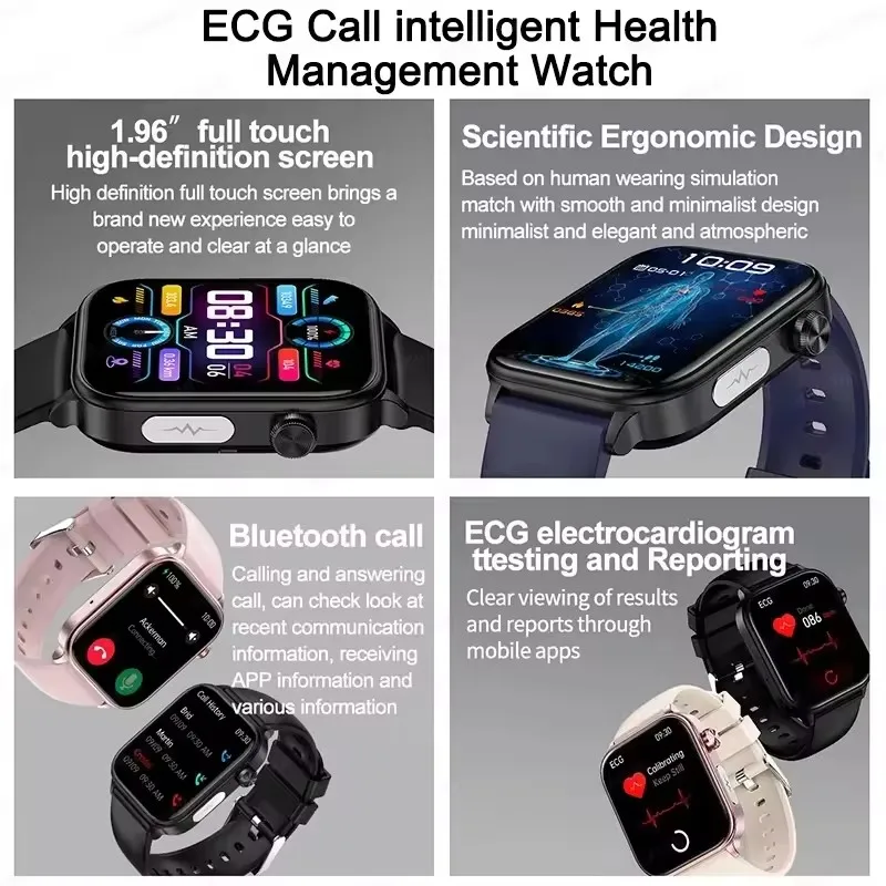 2025 جديد لشاومي الدهون في الدم حمض اليوريك اختبار ساعة ذكية الرجال ECG + PPG ضغط الدم SP02 بلوتوث دعوة الصحة ساعة ذكية