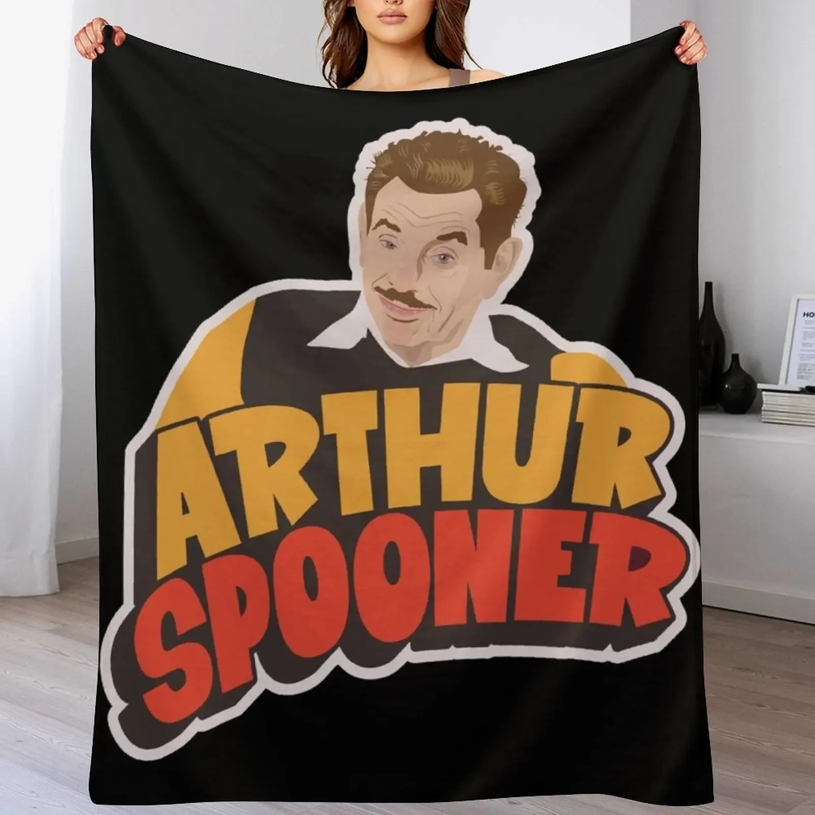 Arthur Spooner Illustration - Quirky Charm from King of Queens Throw Blanket Hairy Tourist Blankets