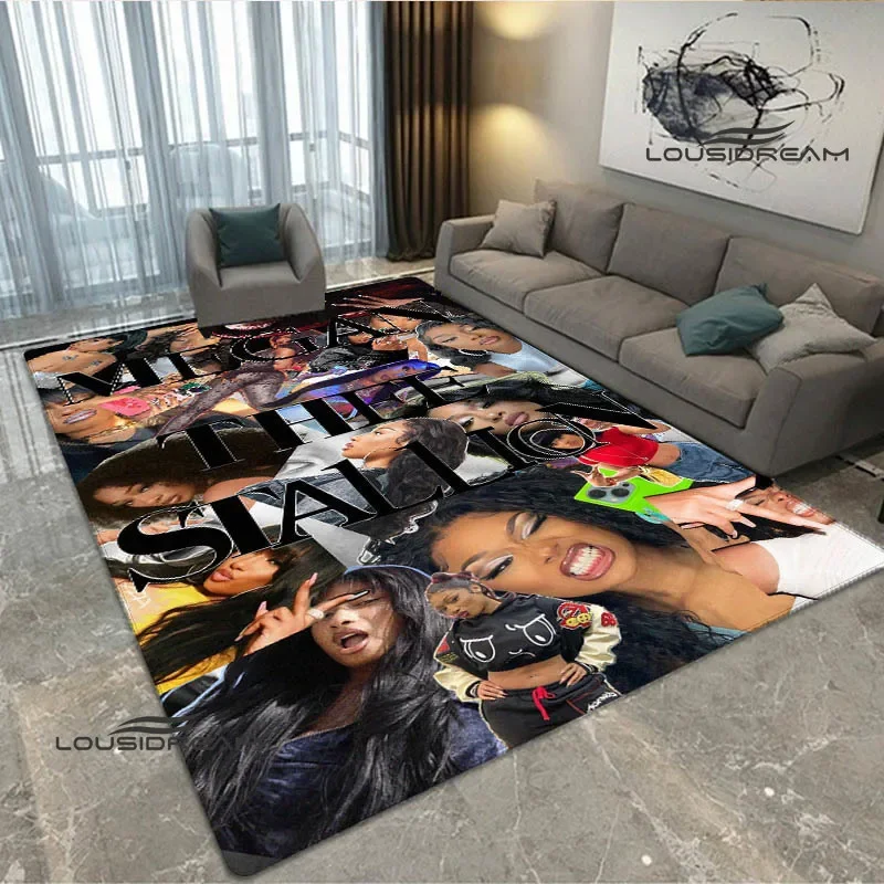 Rapper Megan Thee Stallion Printed carpet non-slip carpet Yoga mat area carpets outdoor carpets Photography Props Birthday Gift