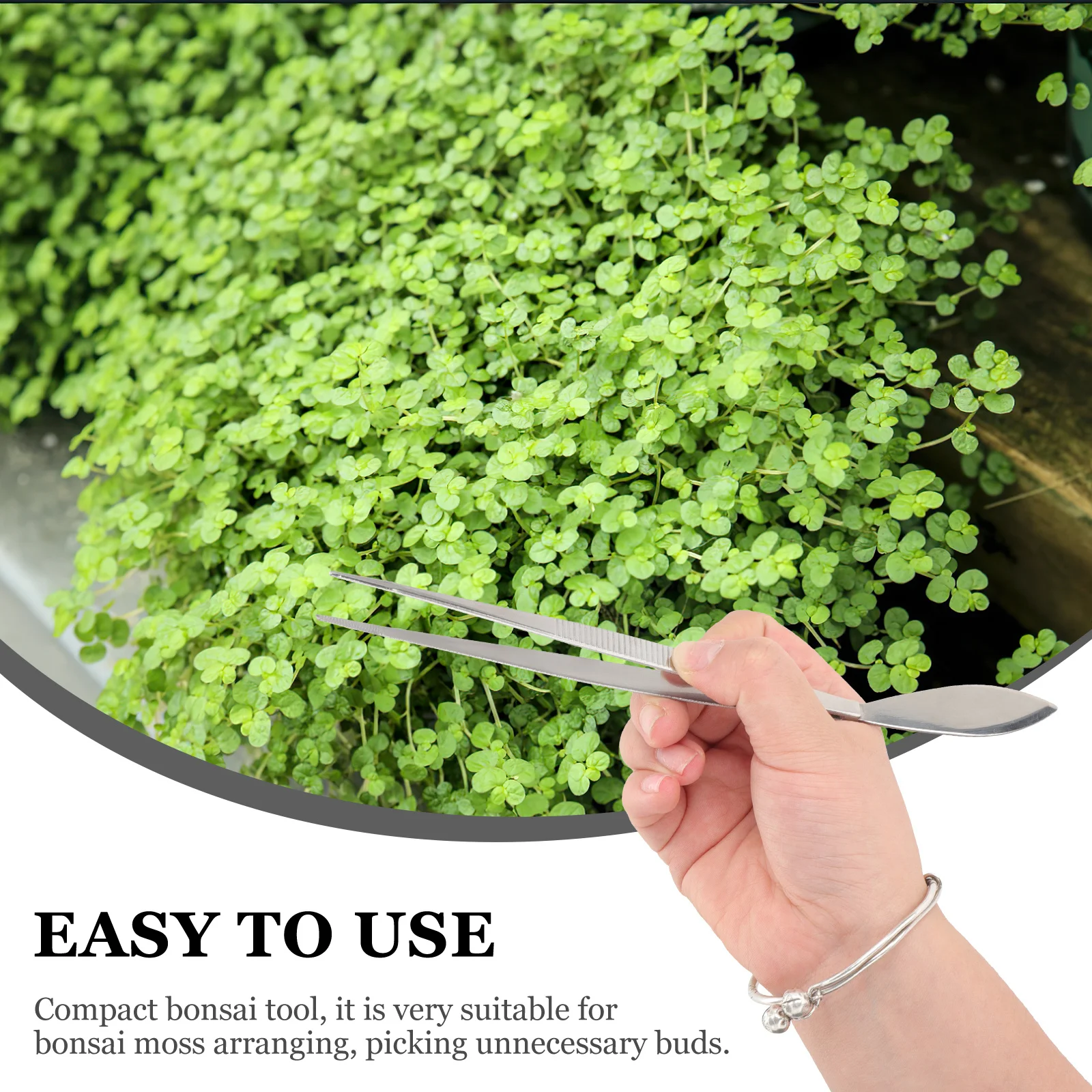 

1pcs Bonsai Tweezers Stainless Steel Dual-End Spatula Scraper Tool For Moss Arranging Bud Removal Plant Aquarium