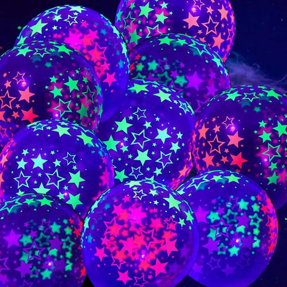 Wave Dot Neon Glow Valentine's Day Kids Birthday Theme Wedding Fluorescent Balloons Party Supplies Luminous Decor Glow Balloons