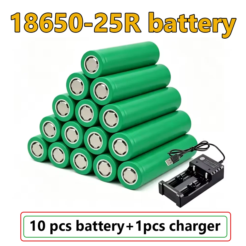 100% Original INR18650 25R 1865 2500Mah 3,7 V 18650 Batterij Lithium-Oplaadbare Batterijen Hoge Stroom Ontlading 20A Power Cell