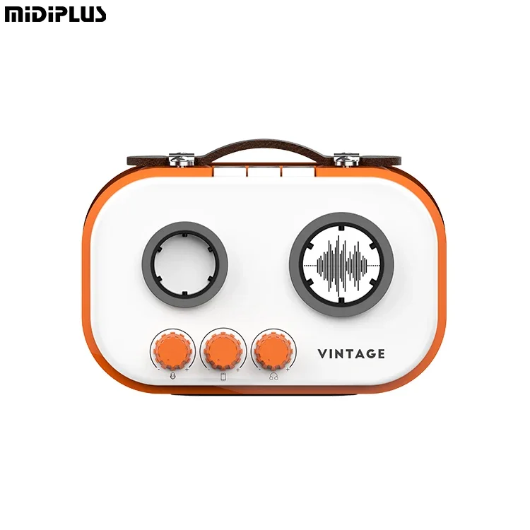 

Midiplus Vintage High Quality 48V Phantom Power 192KHz/24Bit USB Audio Interface Professional 2-in 2-out USB-C Sound Card