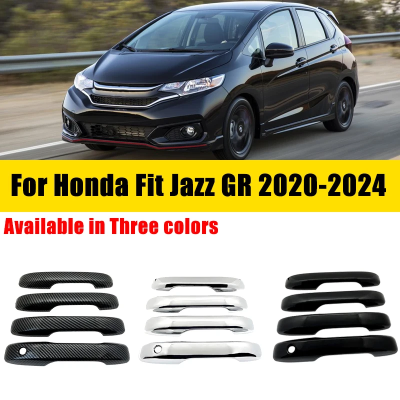 

Door Handle Cover Carbon Fiber Chrome For Honda Fit Jazz GR 2020-2024 2021 2022 Sticker Anti-scratch Trim Set Car Accessories