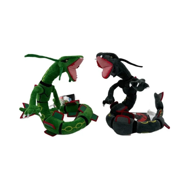 80CM Pokemon Plush Rayquaza Shiny Rayquaza Green Black Peluche Stuffed Doll Toys Gifts for Kids Birthday Christmas