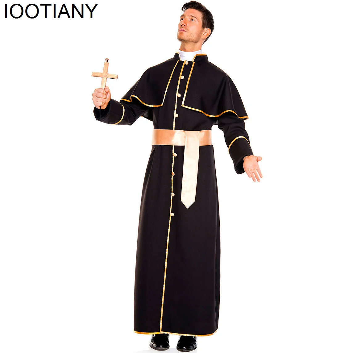 Couple Halloween Roman Role-playing Religious Church Priest Costume Ancient Greek Ball Missionary Robe Men's Performance Costume