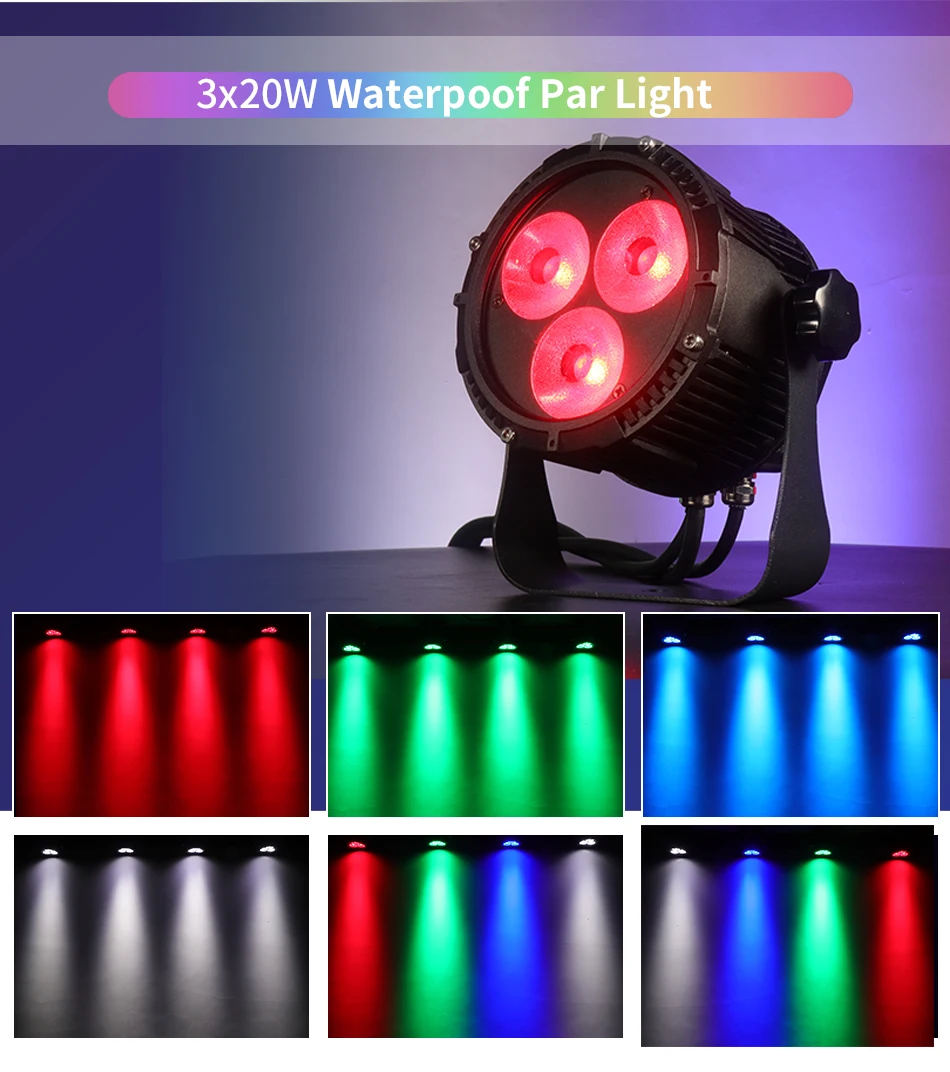 4 Stück Aluminium IP65 Wasserdichtes LED-Par-Licht DMX512-Steuerung 3X12W RGBW LEDs Bühnenlicht für DJ Disco Konzert Party – Detail 8