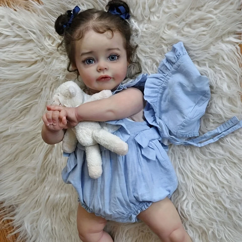 

19 inch/48cm Revival Doll, Realistic Soft Touch 3D Skin, Fine Painting, Handmade Hair Transplant, Vinyl Doll, Suitable as Children's Birthday, Christmas/New Year Gift