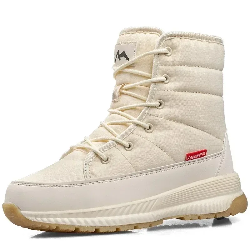 Kadın kışlık botlar 2025 kalınlaşmış kışlık ayakkabı kadın kar botları su geçirmez kaymaz sıcak bayan yarım çizmeler -40 derece