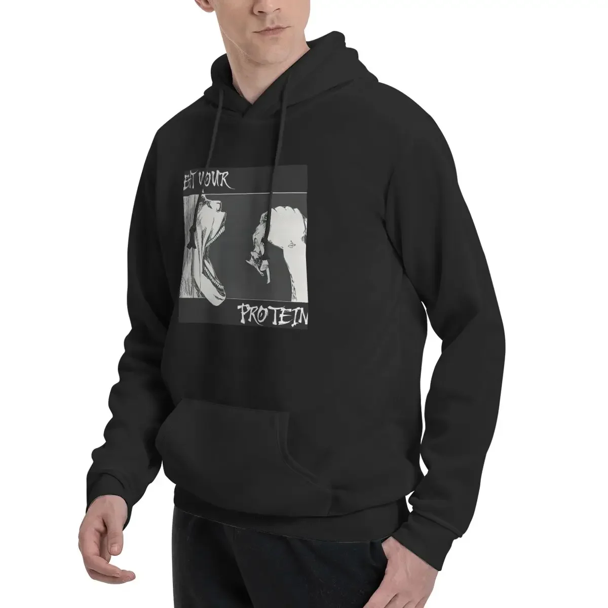 Eat Your Protein Funny Fitness Gym Attack On Titan Hoodies Men's Women Casual Pullover Sweatshirt Harajuku Long Sleeve Hooded