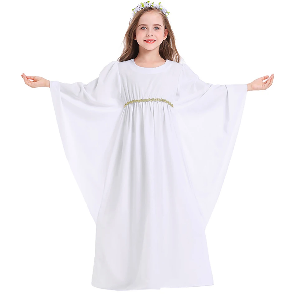 Halloween Magic Girls White Dress Fashion Personality Angel and Devil Kids Cosplay Dresses Girls Stage Performance Dresses