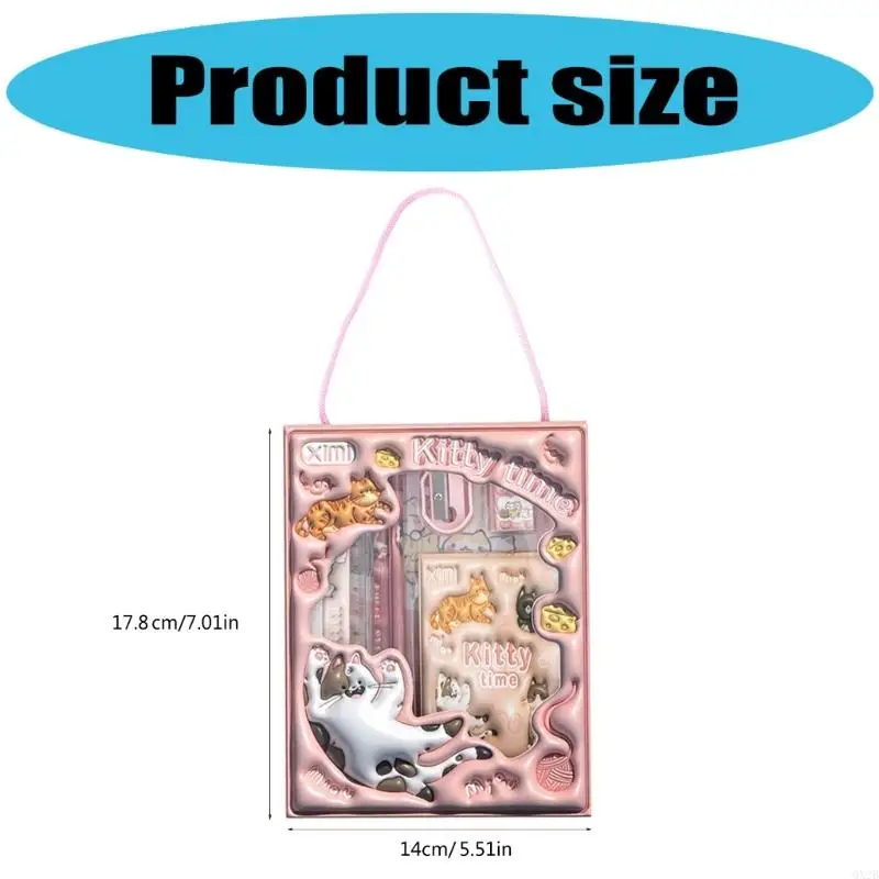 6 in 1 เด็กเรียนรู้กล่องของขวัญชุดเครื่องเขียนชุดการ์ตูนดินสอ