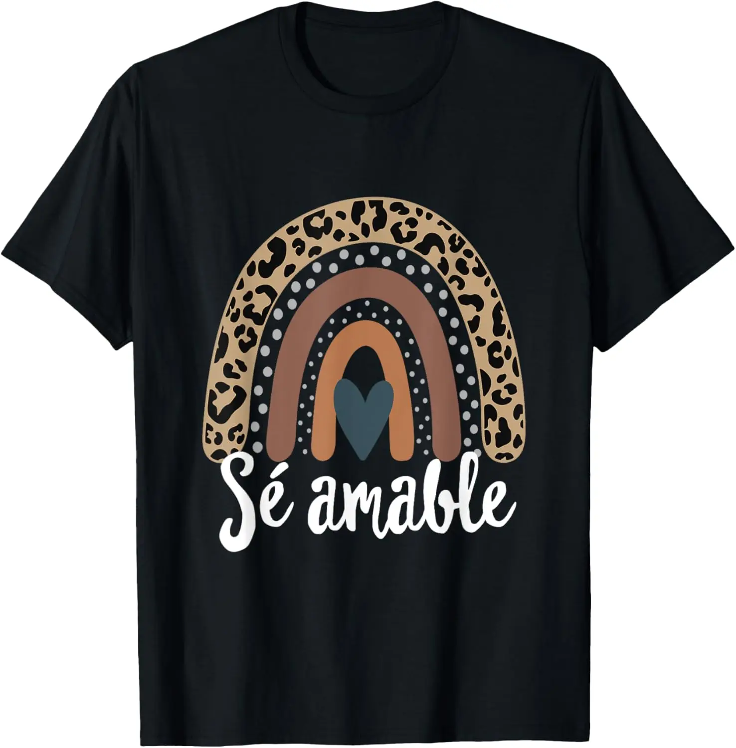 Sé amable Spanish bilingual teacher be kind Boho Rainbow T-Shirt