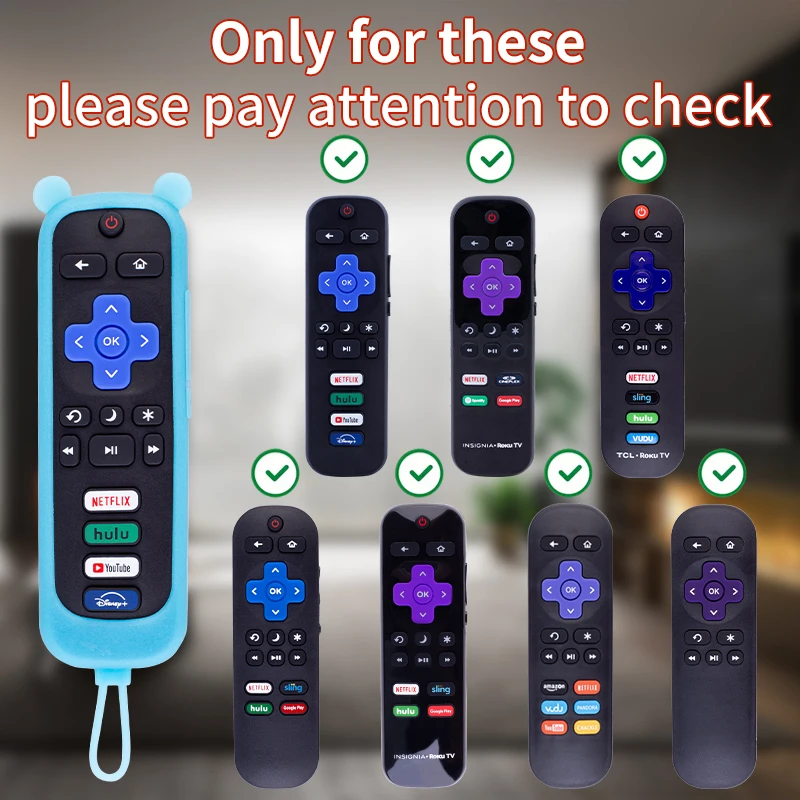 Remote Case for Roku Cover for TCL Roku TV Streaming Stick Silicone Protective Universal Replacement Sleeve Skin Glow N The Dark