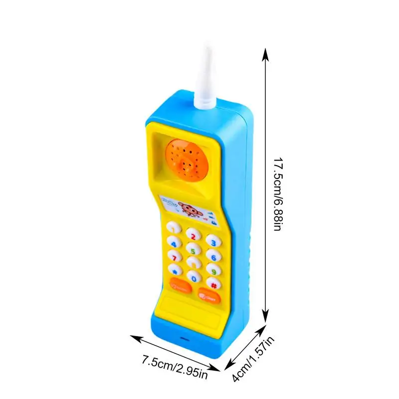 Toy Cell Phones Interactive Microphone Musical Toy Fun Fake Phone Interactive Pretend Phone Toy With Light And Sounds Effects