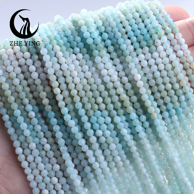 

2/3/4/6/8/10mm Amazonite Natural Stone Faceted Round Beads Loose Spacer 2.5mm 4mm Cube Irregular Bead Jewelry Making Bracelets
