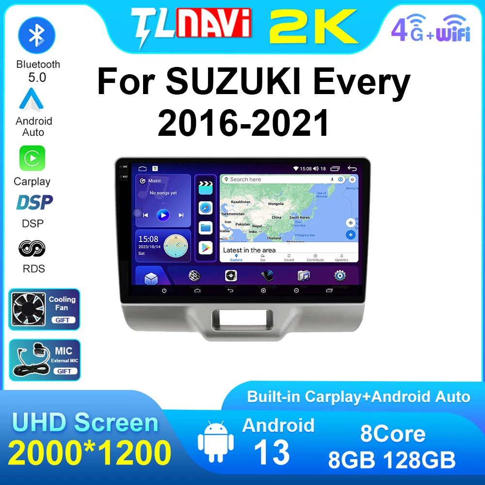 

GPS Navigator For Suzuki Every da17 2016 2017 2018 2019 2020 2021 Android Auto Radio Car Multimedia Video Stereo Player Carplay