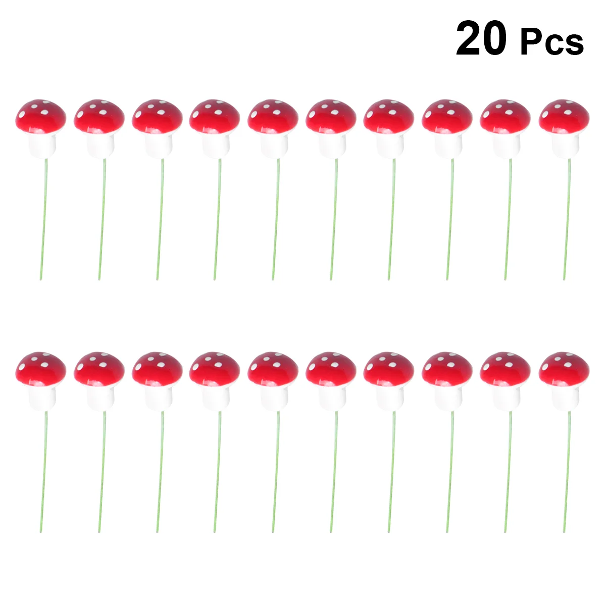 

20 Pcs Plant Decor Simulated Mushroom Mini Glass Craft Miniatures Landscape Accessory