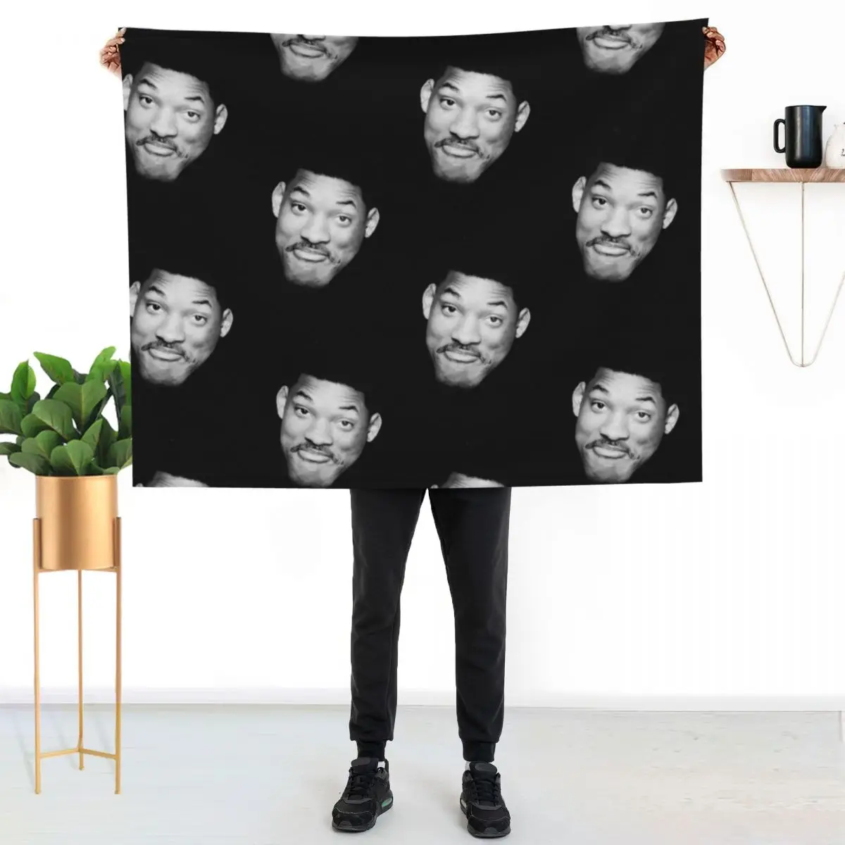 Will smith portrait Throw Blanket Soft Plaid Tourist Soft Luxury Sofas Blankets Sofas Of Decoration Blankets