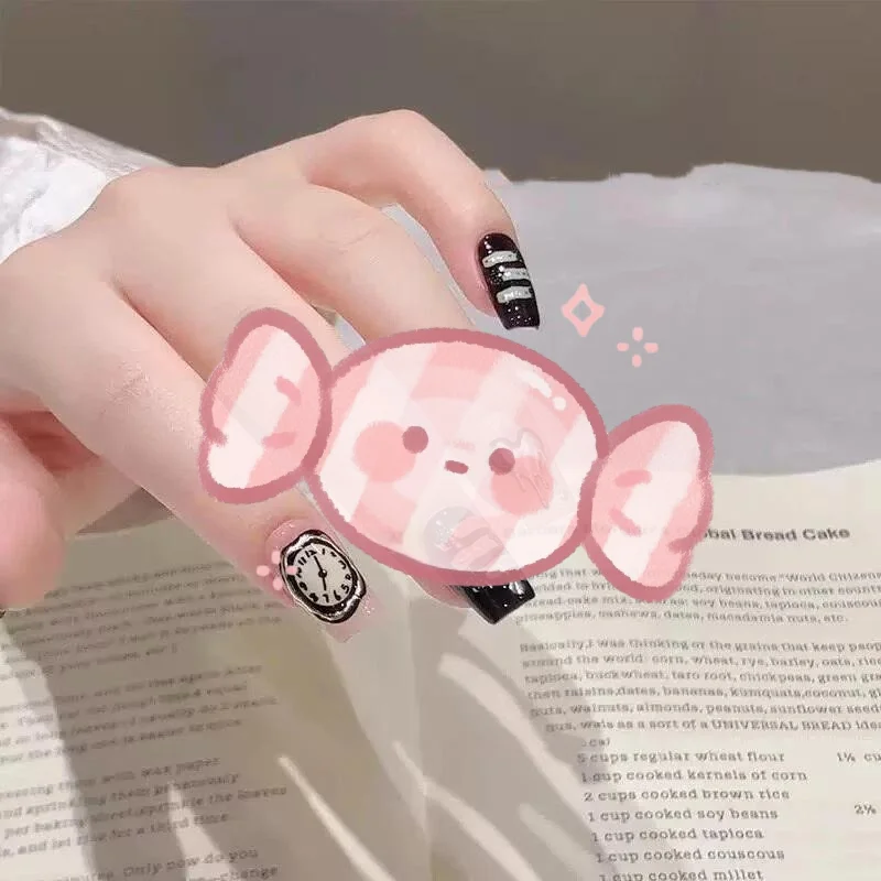 الفضة الحمم البركانية الدائري الكرز ساعة ساعة النجمي الحب معدل ضربات القلب الرسم البياني القمر ستار خط Bowknot خط مسمار الفن ملصقات الشارات