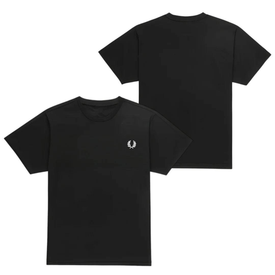 Fred Perry Embroidered Pure Cotton T-shirt for Men FP Summer Collar Solid Color Short Sleeve Business Casual T-shirt Top