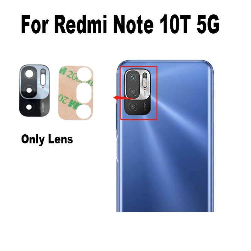 Rear Camera Glass For Xiaomi Redmi Note 10 10T 5G Back Glass Lens With Frame Glue Sticker Adhesive M2103K19G M2103K19C