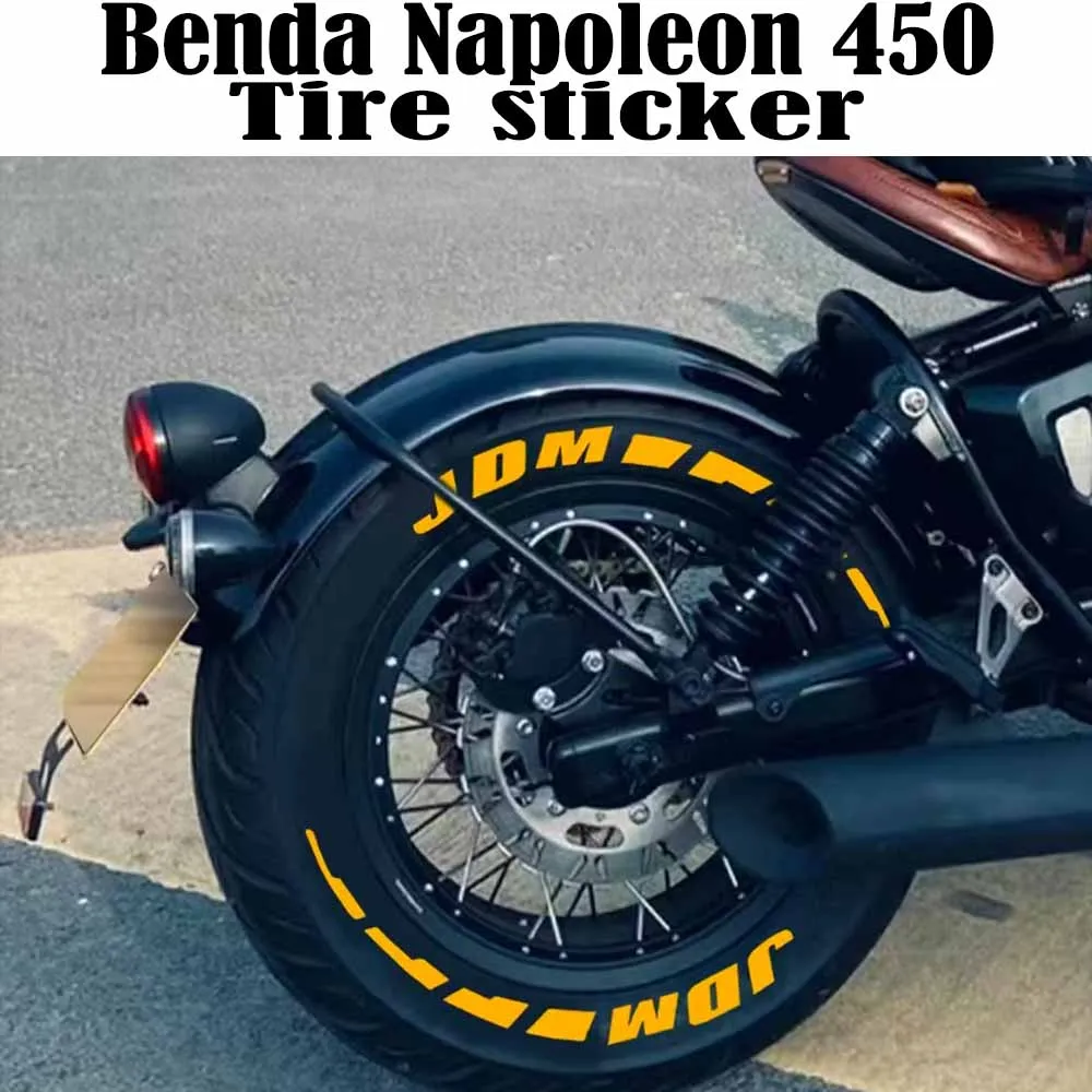 For Benda Napoleon 450 tire reflective letters stickers locomotive luminous 3D stickers Napoleon 450 wheel letter stickers