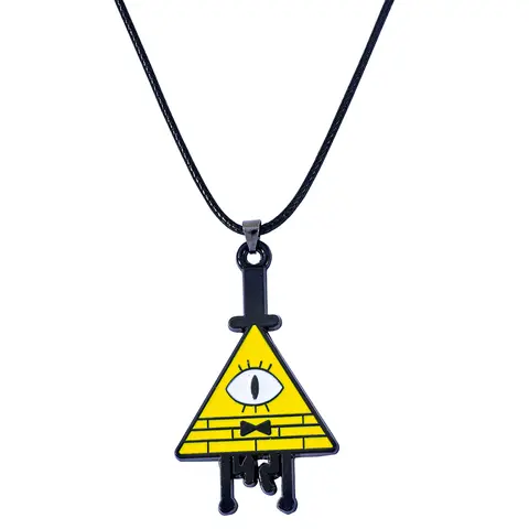 Gravity Falls Bill Cipher - Glowing Eye Triangle Pendant, Weird Mystery Gift for Fans