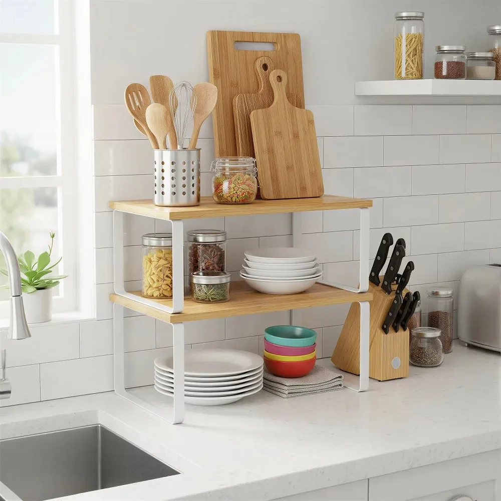 Songmics Extendable Spice Rack, Set of 2 Storage Racks, Cabinets, Furniture Armarios De Cocina