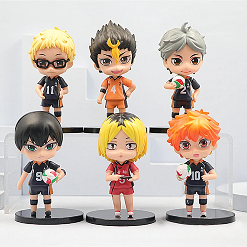 10Cm Kawaii Haikyuu Figure Anime Cartoon Haikyuu Volleyball High School Figure Q Version Action Model Doll Boy holiday Gifts