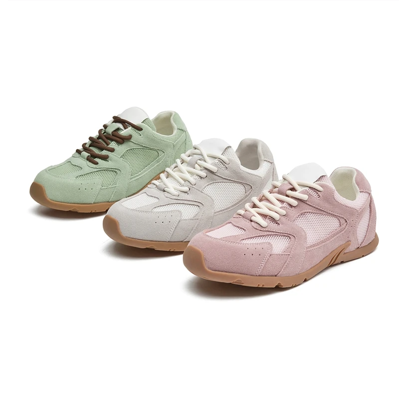 Women Sneakers Spring Summer 2025 New Genuine Leather Retro Fashion Casual Flats Women Lace-up German Training Shoes Women image 2