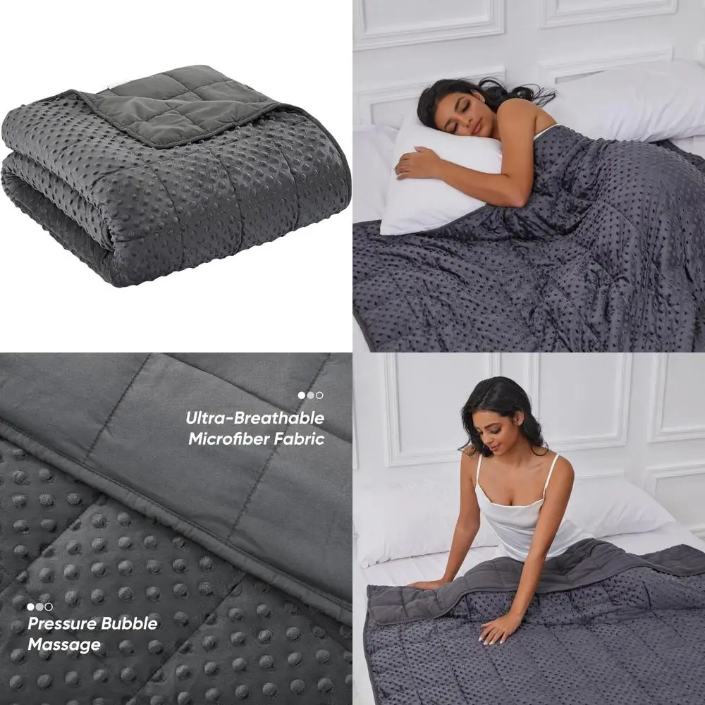 

"Adult Premium Weighted Blanket - Soft and Cozy 10 lb Throw with Glass Beads, All-Season Use, 60x80 Inches"