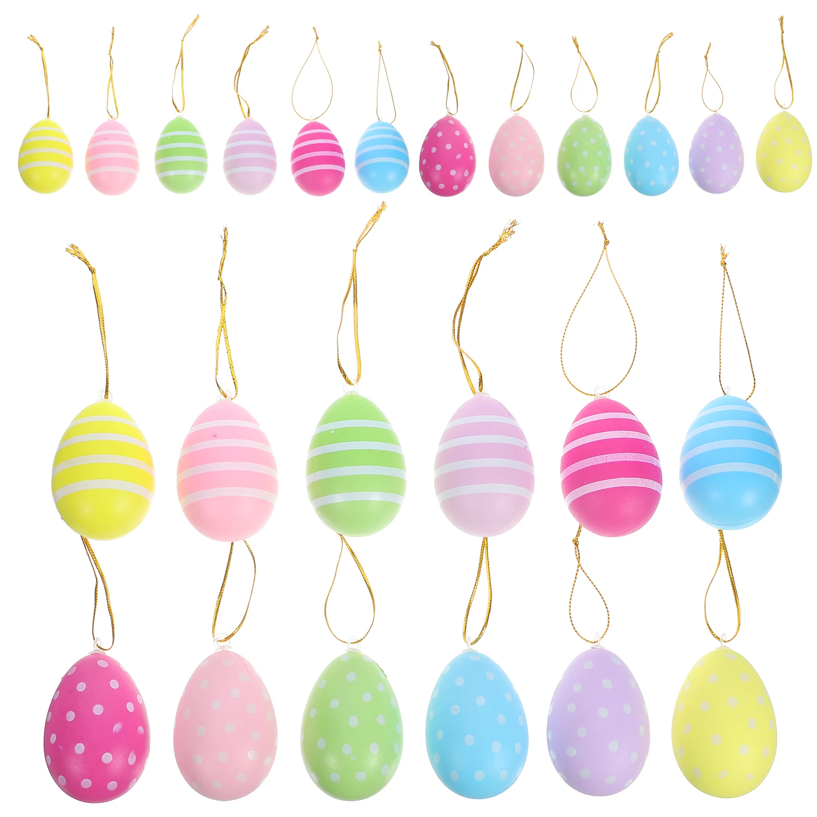 

24Pcs Easter Egg Hanging Decor Exquisite Plastic Ornaments for Home Party Festival Scene Decorations Easter Supplies