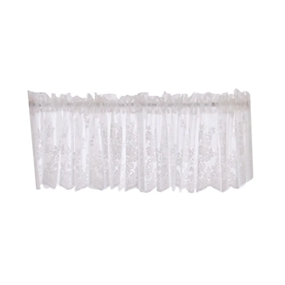 

Lace Curtains Short Kitchen Sheer Valance Sun Proof Ventilated Polyester Decorative Curtain For Room