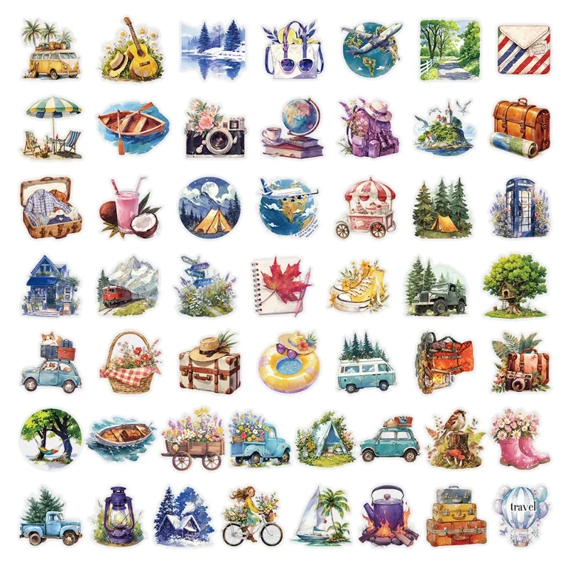 50개 만화 캐릭터 맞춤형 여행용 창의적인 낙서 장식 스티커