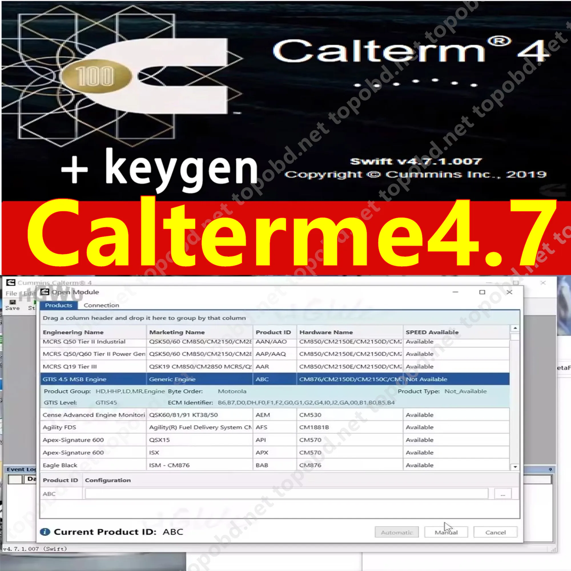 2024 Latest Calterm 4.7 +free registration machine+Cumin Insite 8.9 PRO engine diagnostic software free registration machine