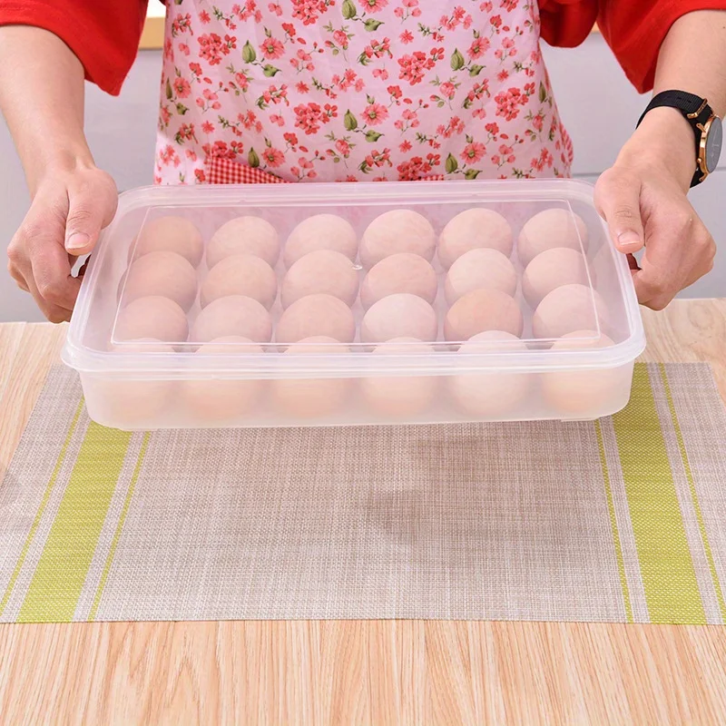 1pc 24 Grids Plastic Egg Storage Containers Box Refrigerator Organizer Drawer Egg Fresh-keeping Case Holder Kitchen Tray