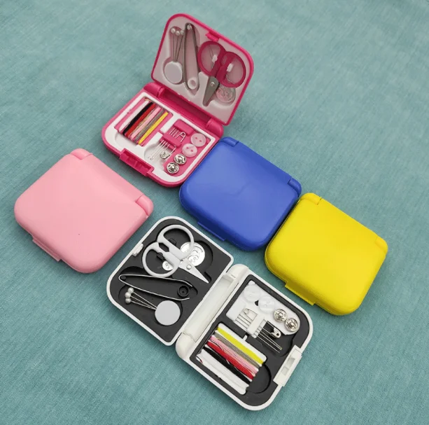 Professional Mini Sewing Box Kit Portable Home Travel Sewing Needle Threads Box Set DIY Apparel Crafts Scissor Tools Accessories