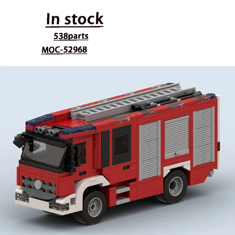 

MOC-52968 New Urban Road Rescue Ladder Fire Truck Building Block Model 538 Parts MOC Boys' Children's Birthday Toy Gift