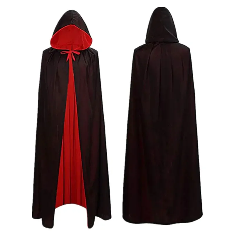 Erwachsene Kinder Halloween Cosplay Vampir Umhang Cape Männer Frauen Kleiden Party Cosplay Kostüm Rot Schwarz Doppel Seite Tragen Mit Kapuze Mantel