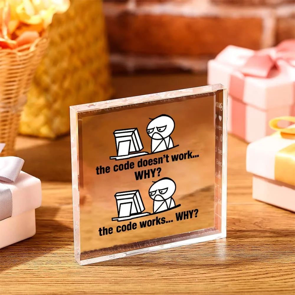 2D Acrylic Desktop Decor Programmers Gifts for Home Office Desk